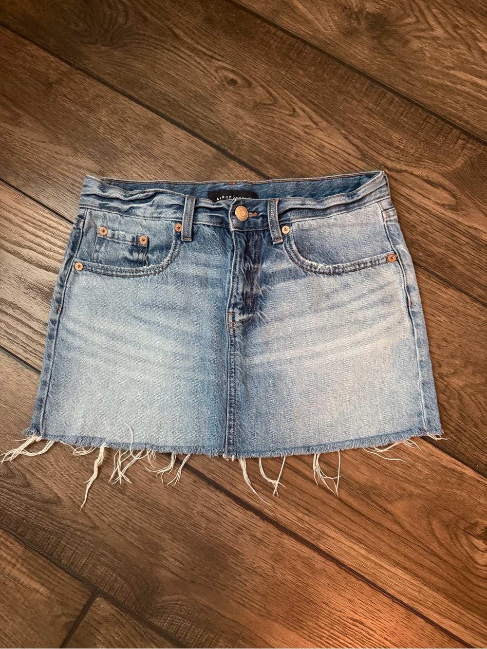 Aeropostale Light Blue Denim Mini Skirt
